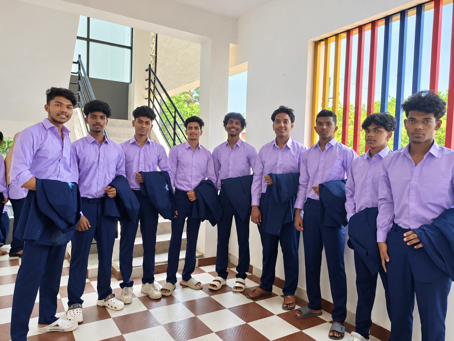 Students in college uniform